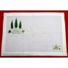 mantel individual y servilleta "ciprés". bordados a mano de lagartera