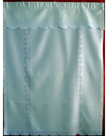 cortina " barras deshiladas". artesanía de lagartera. bordados a mano