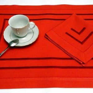 Mantel individual y servilleta "Doble cenefa". Bordados y tradiciones Lagarteranas