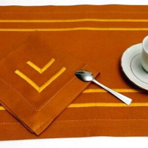 Mantel individual y servilleta "Doble cenefa". Bordados a mano de Lagartera