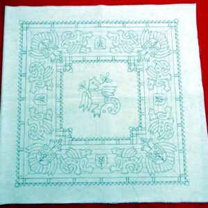 Cojín dibujado para bordar. Artesanía Lagarterana