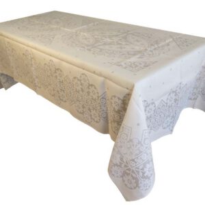 Mantel deshilado de "Claveles y centros". Tradición artesana