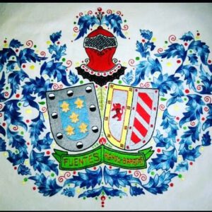 Escudo heráldico. Bordado a mano en Lagartera